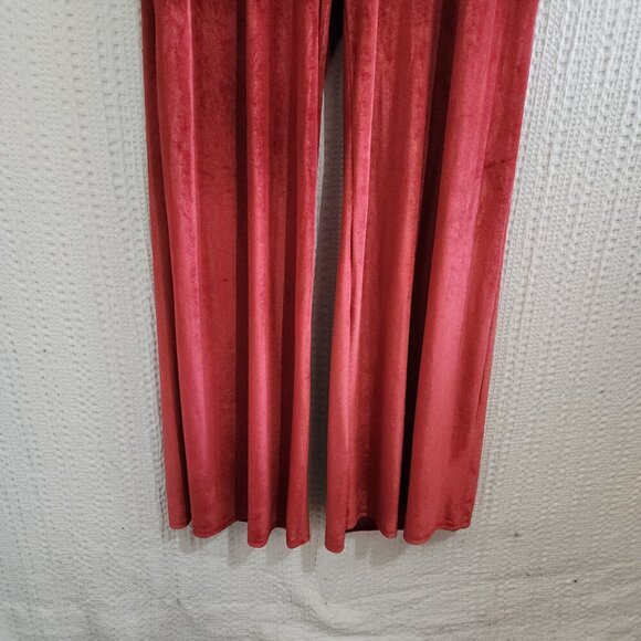 Lulus Hopeful Heart Red Velvet Backless Wide-Leg Jumpsuit Women's Size X-Large - Picture 12 of 14